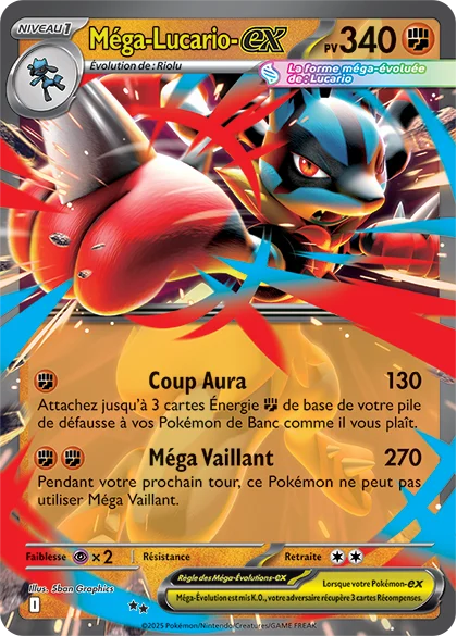 Carte Méga-Lucario-ex présentée par The Pokémon Company