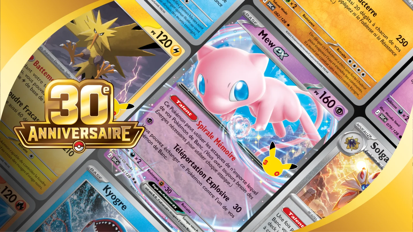 Extension 30e Anniversaire annoncée : 30 Pikachu, Mew, Mewtwo et la Collection Classique
