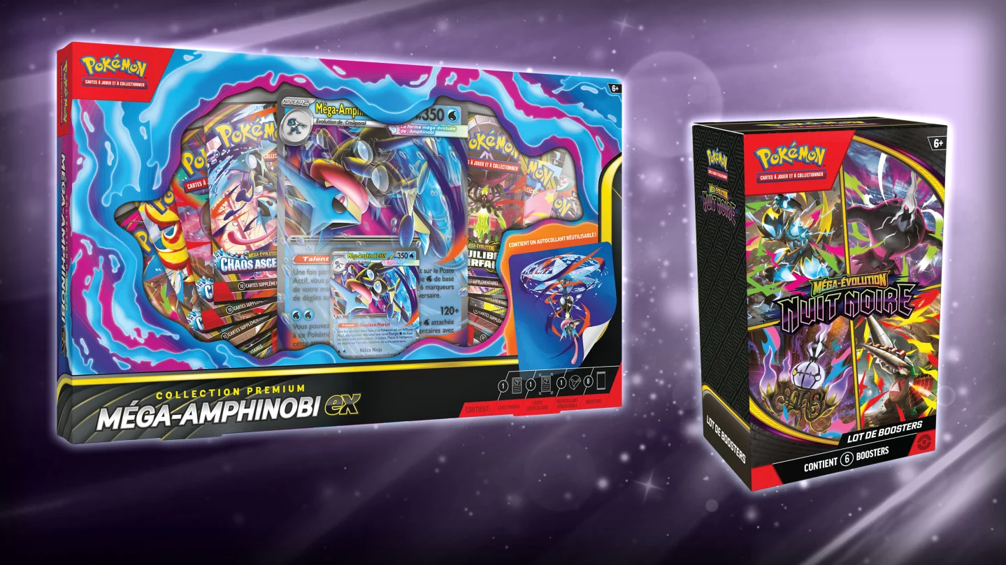 Nuit Noire sort le 17 juillet : ETB Méga-Darkrai, display et Collection Méga-Amphinobi